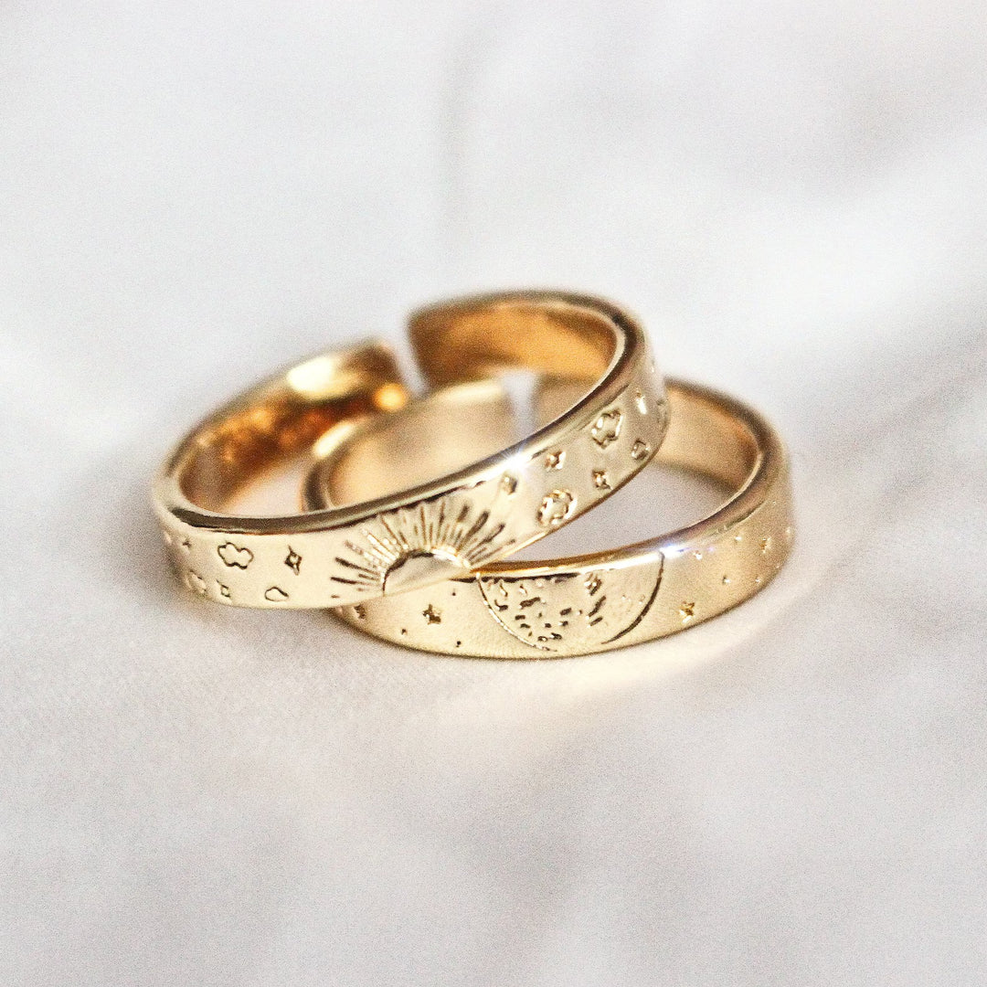 Sun and Moon Partner Rings
