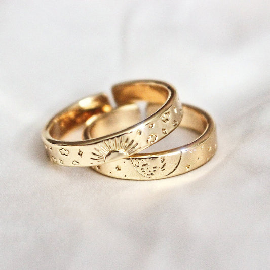 Sun and Moon Partner Rings