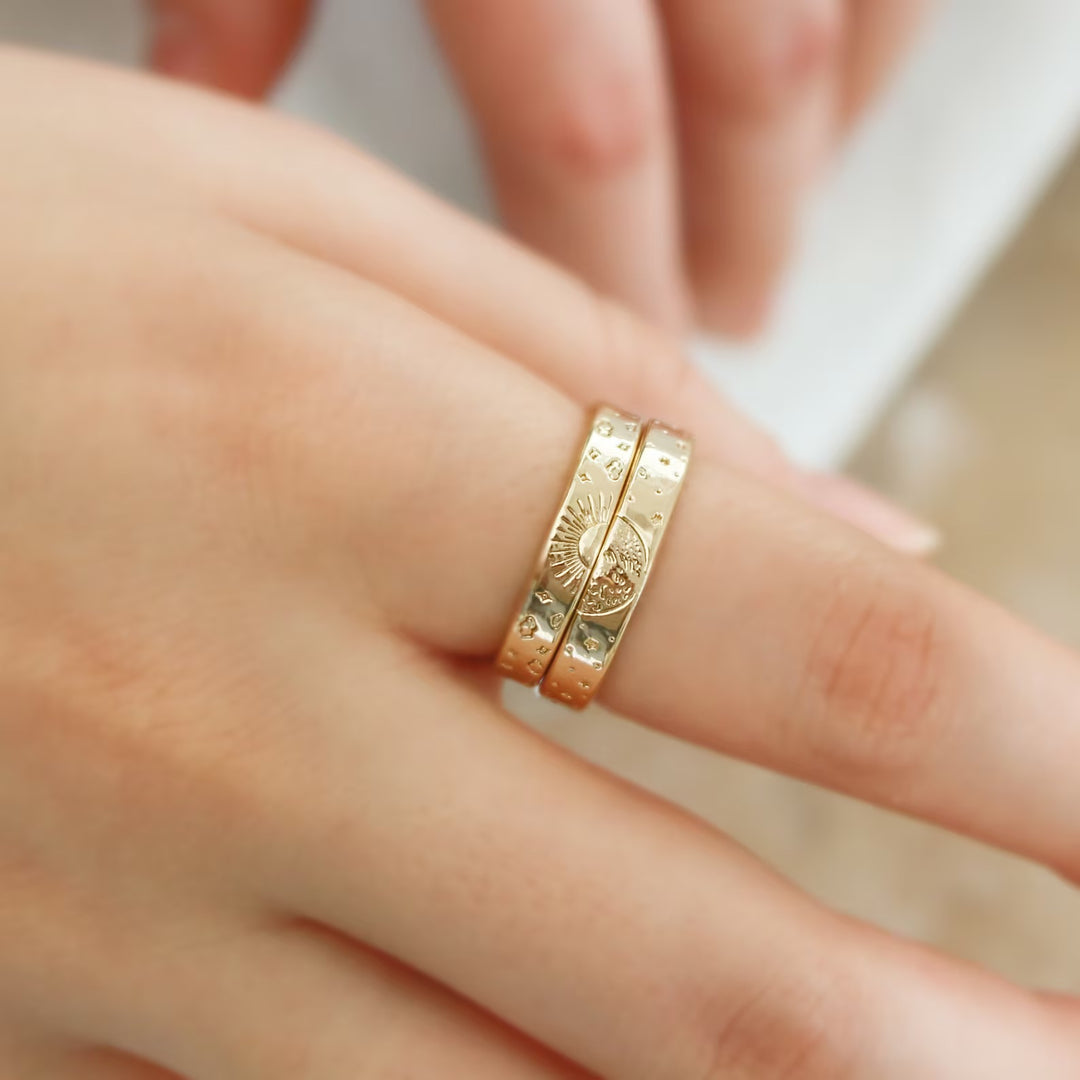 Sun and Moon Partner Rings