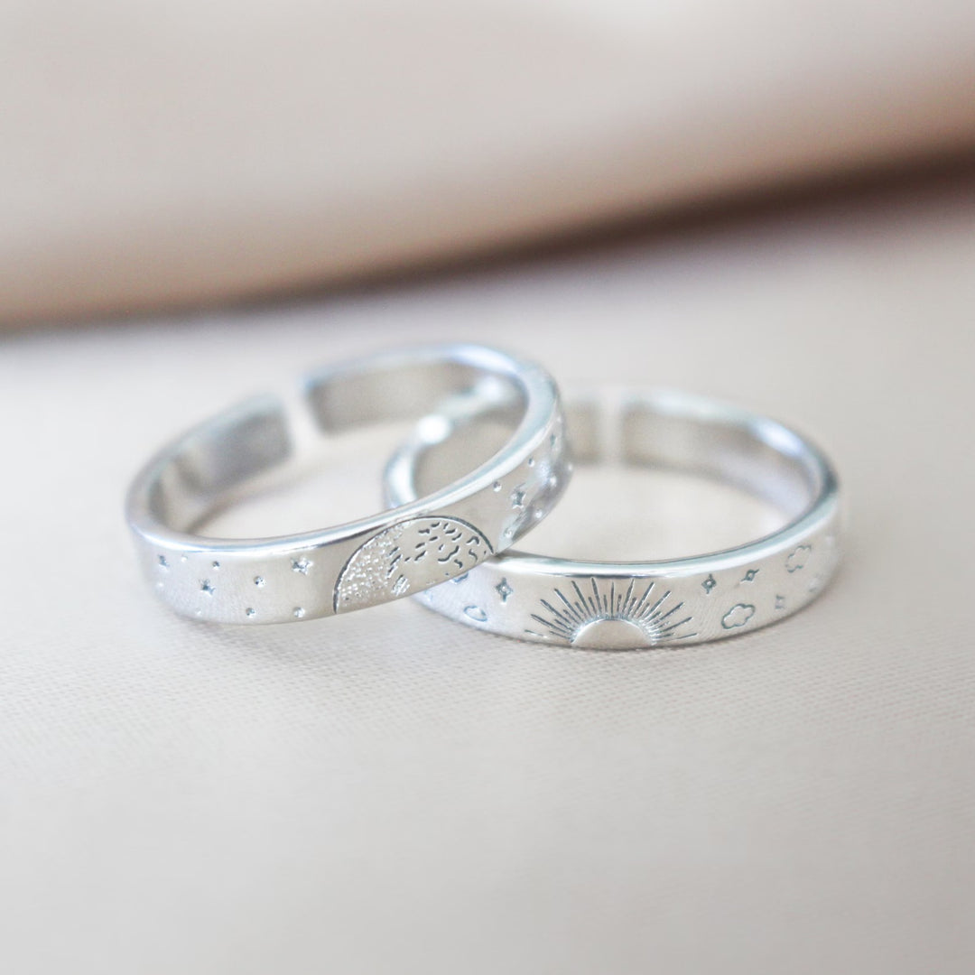 Sun and Moon Partner Rings